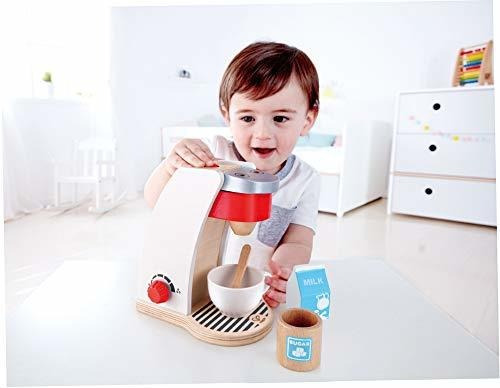 Cafetera De Madera De Juguete Multicolor Para Niños