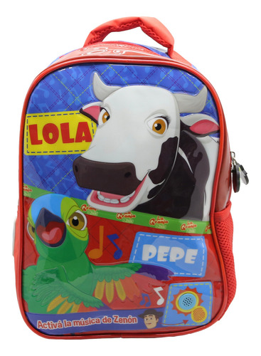 Mochila Escolar Cresko 12p Granja De Zenon Musical Espalda Color Lola