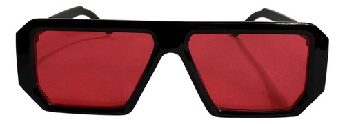 Lentes De Sol Rojo Rectangular Style Trendy Rectangular Negro Rojo Negro Negro