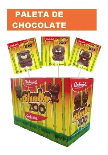 Paletas De Chocolate Bimbo Zoo X 24 Unidades Coyac