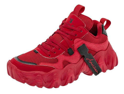 Tenis Chunky De American Fire Para Mujer Rojo A62 T5