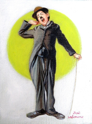 Charles Chaplin - Pintura Al Óleo (sedamanos Art)
