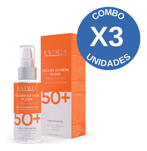 Combo X3 Solaire Eximia  Extreme Fps50 Fluide 50 Ml