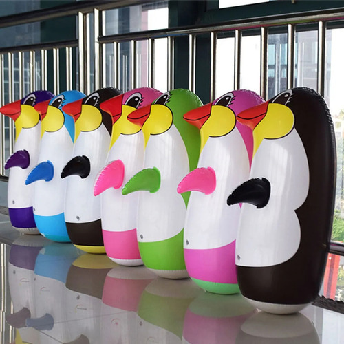 3pz Pingüino Grande 45cm Inflable Juguete Infantil Box Saco