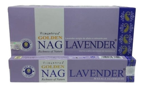 Incenso Vijayshree Golden Nag Lavender / Lavanda 3un.15g