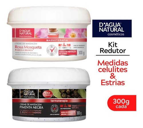  Creme De Massagem Redutor Rosa Mosqueta E Pimenta Negra