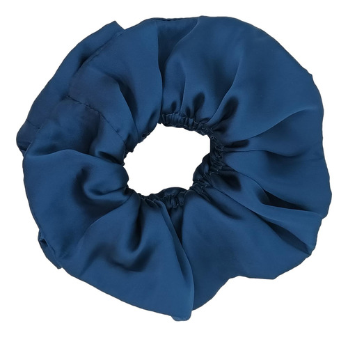 Scrunchie Camelia Azul Seda Maria Paskaro