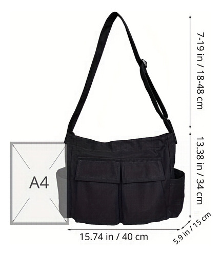 Workwear Canvas Shoulder Bag Large Capacity Retro Messenger