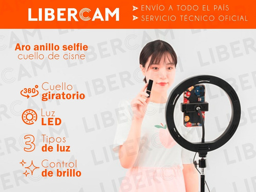 Imagen 3 de 10 de Aro Anillo Selfie Luz Led Trípode 1.88m Ring Light Celular
