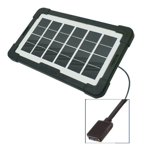 Rgdor Pnel Solr Porttil Puerto Usb P/ Ulquier Dispos Olor Negro