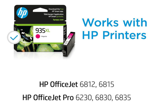 Cartucho Magenta High Performance HP 935xl | Compatible with HP Officejet 6810; Officejet Pro 6230, Series 6830 | C2p25an