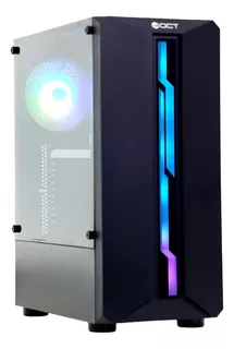 Gabinete Gamer Oct Hake Rgb C/fan Led Rainbow Cor Preto