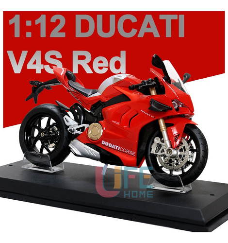 Ducati V-4s Mini Moto Metal Con Luz Y Sonido Base 1:12