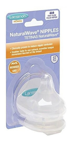 Lansinoh Momma Nipples Fast-flow, 2 Count, 100% Silicona,