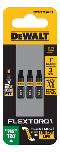 Set 3 Puntas Torx 1 Flextorq® Dewalt Dwaf1tx20ir3
