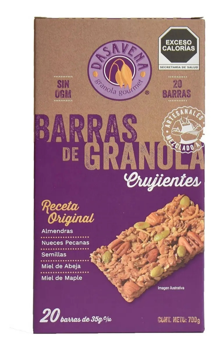 Barras De Granola Artesanales Dasavena 20 Piezas Riquisimas!
