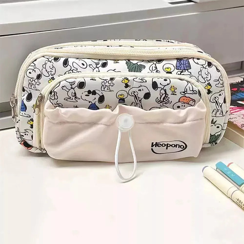 Lapicera Cosmetiquera Doble Cierre Snoopy 10x20 Cm Peanuts