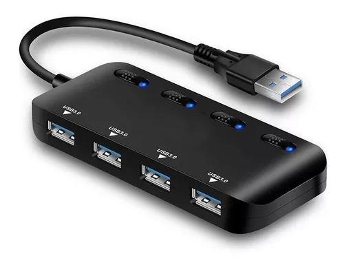 Concentrador USB, 4 puertos Usb Hub 3.0 Ultra-delgado Divisor USB Multi  Adaptador de Puerto USB, Adaptador de puerto múltiple Hub USB Adecuado para  Laptop, PC, Macbook