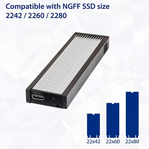 Carcasa Externa Usb C De Aluminio Ssd M.2 Sata Llave B,...