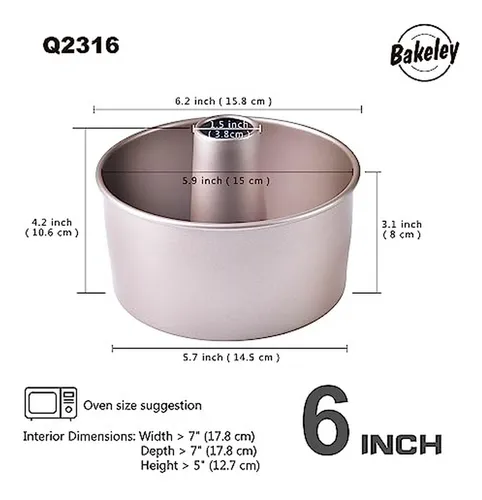Molde Para Angel Food Cake De 6 Pulgadas, Antiadherente, For