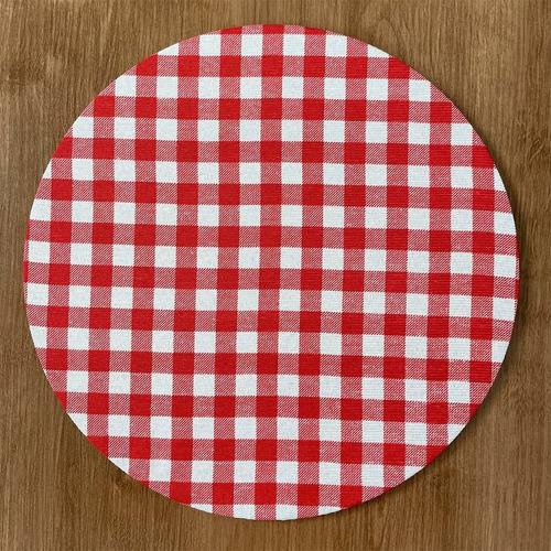 Kit 8 Capas De Sousplat Xadrez Vermelho Branco 35 Cm
