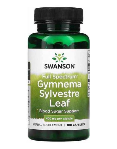 Gymnema Silvestre Leaf, Regula Azúcar, 400mg, 100 Cápsulas