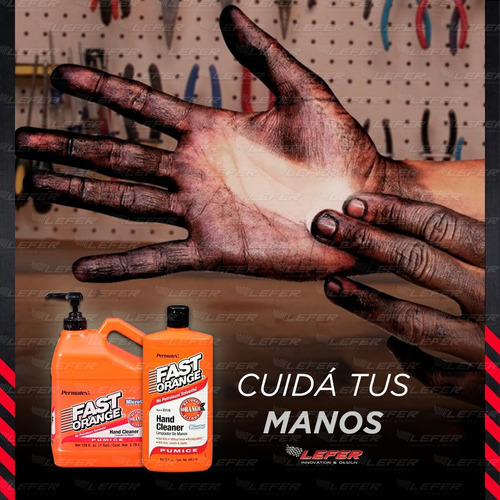 Imagen 4 de 8 de Fast Orange Limpia Manos Remueve Tinta Aceite Grasa 3.78 Lts