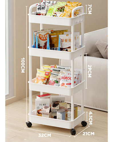. Carrito Organizador Estante Almacenaje 4 Niveles Con