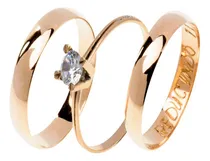 Comprar Alianzas Con Cintillo  En Oro 18 Kilates Joyeria Piriz