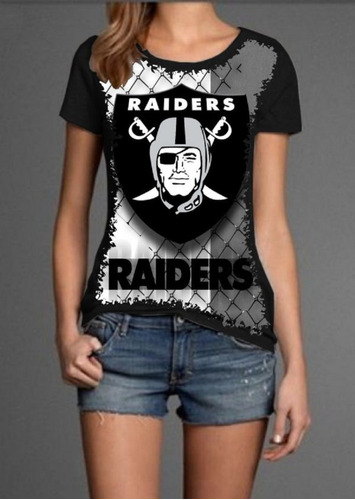 Blusa Fem. 5%off Oakland Raiders Top Diferente Customizada