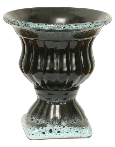 Vaso Taça Astroemelia De Cerâmica Decorativo 14cm Preto