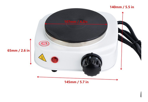 Imagen 2 de 9 de Mini Estufa Eléctrica Portátil 500w Placa Caliente Multifunc