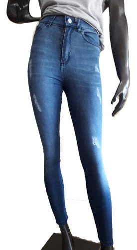 Jeans Denim Tiro Alto Mujer Calce Perfecto 36 Hasta 44 