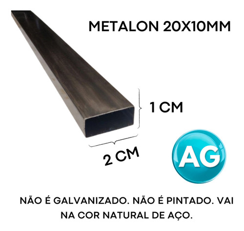 Barra Metalon 30x10 Tubo Quadrado Aço 3 Peça De 2m