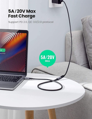 Cable Extensión Tipo C 3.1 / 1metro Gen 2 Thunderbolt 3 Black