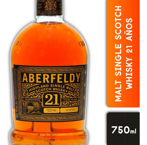 Whisky Single Malt Aberfeldy 21 Años 750cc 1 Unidad