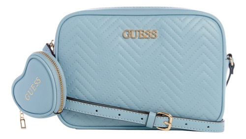 Bolsa Guess Factory Vg979514-sfs Acabado De Los Herrajes Níquel Color Azul Acero Correa De Hombro Azul Acero Diseño De La Tela Lisa