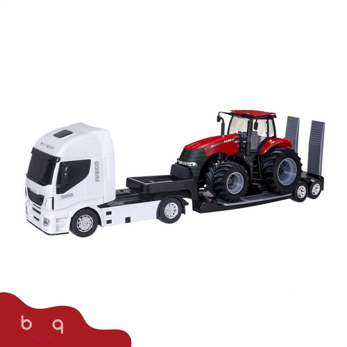 Imagem 9 de 10 de Kit Brinquedo Caminhão Iveco Plataforma + Trator Case