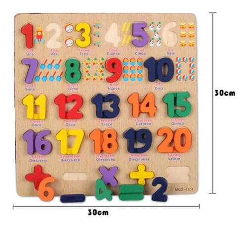 Pack 3 Rompecabezas Madera Número Juego Didáctico Matematica