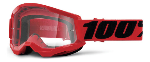 Goggles Motociclismo Mtb 100% Strata 2 Red Lente Claro