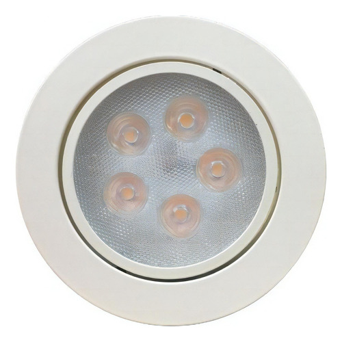 6 Spot Embutir Led Smd 5w Redondo Direcionável Teto Sanca Cor Branco Quente