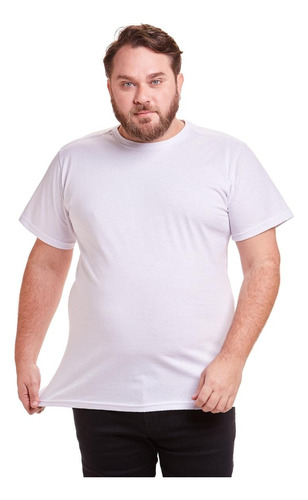 Camisa Camiseta Basica Masculina Plus Size Slim Algodão