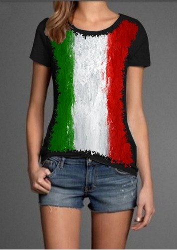 Blusa Fem. 5%off Bandeira Da Itália Top Customizada Premium