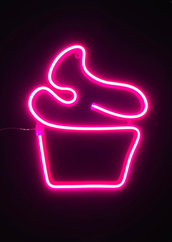Luminária De Parede Cupcake Neon Led Decoração Bivolt 