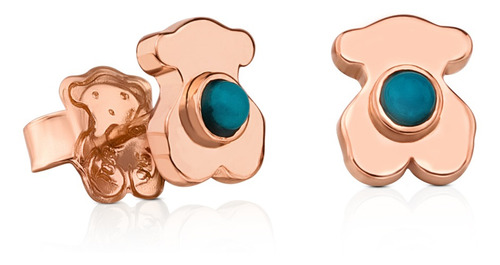 Pendientes Tous Super Power Plata Vermeil Rosa Con Turquesa