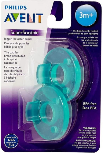 Chupon Chupones Philips Avent Super Soothie Silicon 3-18m 2p Color Verde