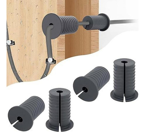 6x Punch Gommet Accesorio De Goma Ajustado Flexible De Gris