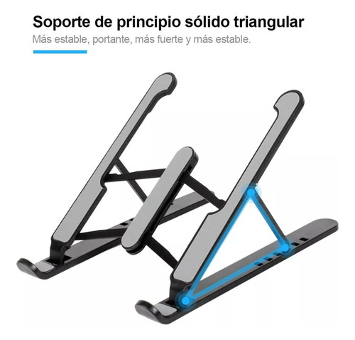 Soporte Base Regulable Apoya Notebook Plastico Plegable Blanco