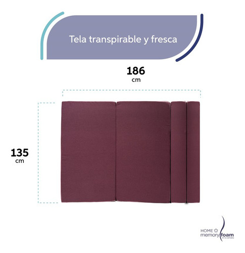 Funda Extra Sofá Cama Matrimonial Cozy Plegable Memory Foam Color Rosa oscuro