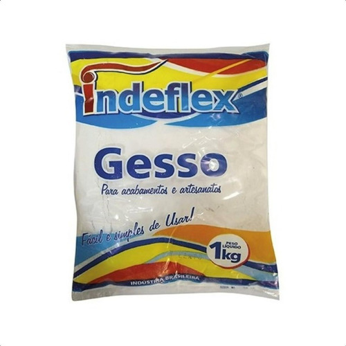 Gesso Em Pó Branco 1kg Secagem Rápida Indeflex